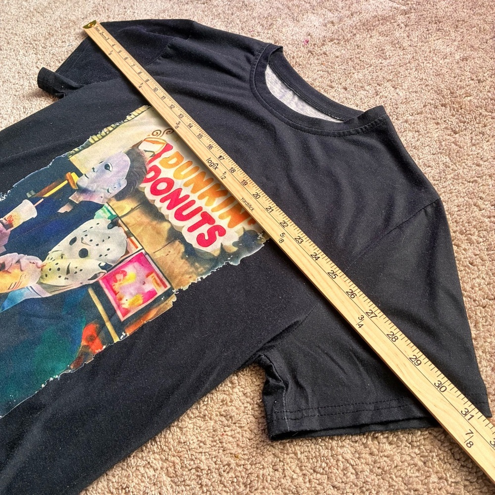 Black Graphic T-Shirt with Horror Theme - Picture 6 of 7